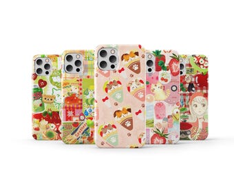 Kawaii Collage Phone Case Cute Aesthetic Japanese Phone Cover for iPhone 16 Pro Max 15 14 13 12 11 Plus Samsung S25 Ultra S24 S23 S22 S21