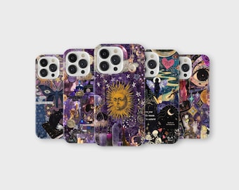 Whimsigoth Phone Case Celestial Witchy Phone Cover for iPhone 17 Pro Max 16 15 14 13 12 11 Plus Samsung S25 Ultra S24 S23 S22 S21 S20 FE A16