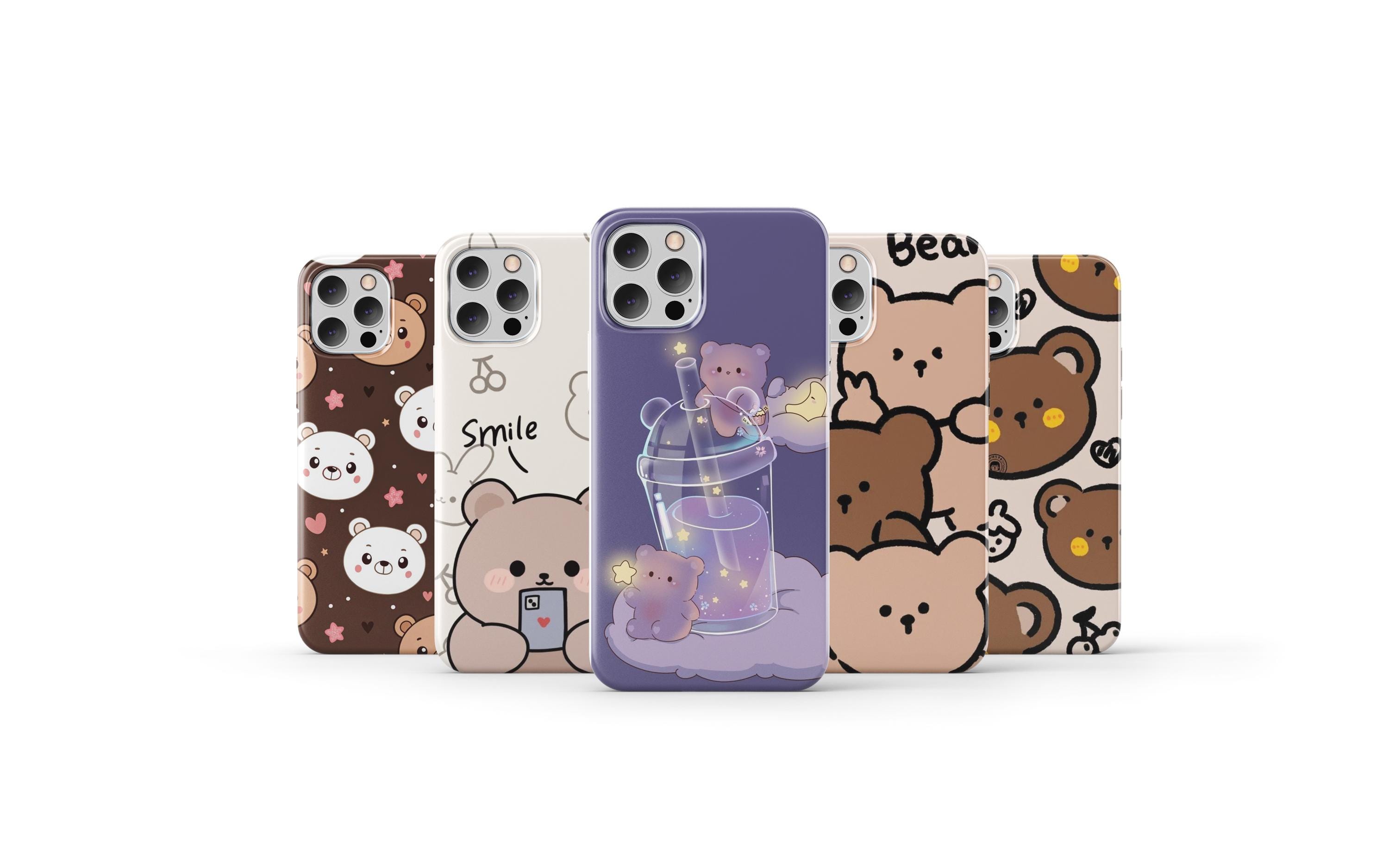 クマの電話ケース かわいい動物カバー iPhone 16 Pro Max 15 14 13 12