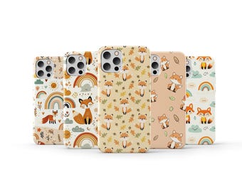 Fox Phone Case Cute Animal Cover for iPhone 16 Pro Max 15 14 13 12 11 X 8 7 6 Plus Samsung S25 Ultra S24 S23 S22 S21 S20 FE A15 A16 A56