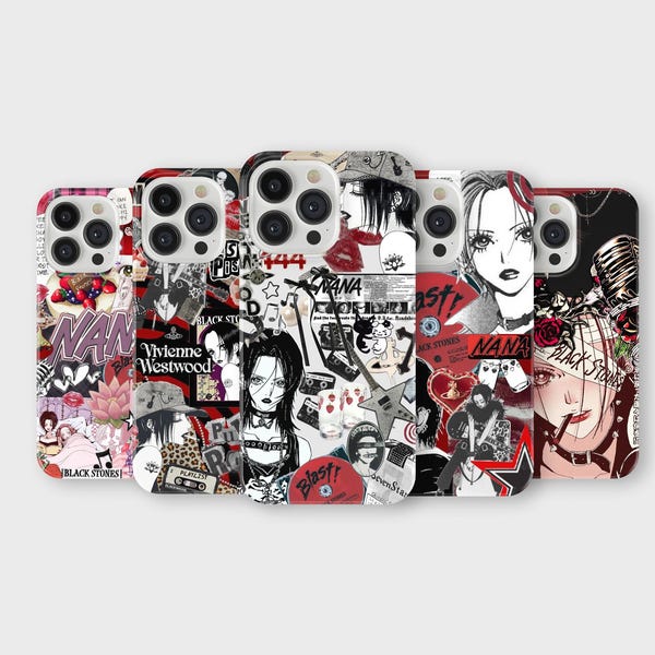 NANA Anime Phone Case Japanese Punk Collage Cover for iPhone 17 Pro Max 16 15 14 13 12 11 Plus Samsung S25 Ultra S24 S23 S22 S21 S20 FE A16