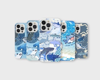 Shark Phone Case Cute Animal Cover for iPhone 17 Pro Max 16 15 14 13 12 11 Plus Samsung S25 Ultra S24 S23 S22 S21 S20 FE A16