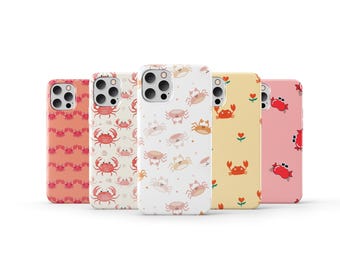 Crab Phone Case Cute Animal Cover for iPhone 16 Pro Max 15 14 13 12 11 X 8 7 6 Plus Samsung S25 Ultra S24 S23 S22 S21 S20 FE A15 A16 A56