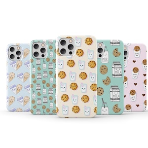 Milk and Cookie Phone Case Cute Food Phone Cover for iPhone 16 Pro Max 15 14 13 12 11 X 8 7 6 Plus Samsung S25 Ultra S24 S23 S22 S21 S20 FE