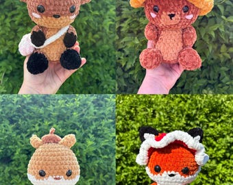 Handmade Crochet Forest Friends with Accessories and Bags