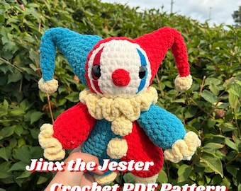 Jinx the Jester Crochet Pattern: Amigurumi Plushie (PDF Digital Download)