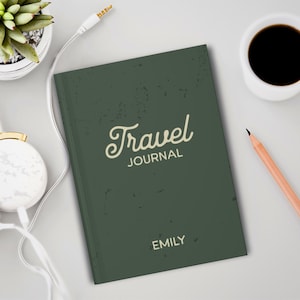 Personalized Travel Notebook, Customizable Journal, Custom Name Diary, Travelers Notebook, Adventure Lover Book 001