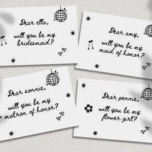 Funky + Retro Bridesmaid Proposal Card | Maid of Honor | Bridesmaid Gift | Minimal | Printable and Editable | Instant Download | Bride to be