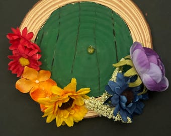 Small Hobbit door floral wreath