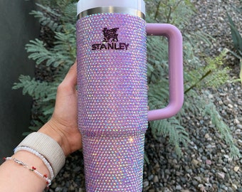 Lavender Hand Bedazzled Rhinestone Authentic Stanley Tumbler 30oz