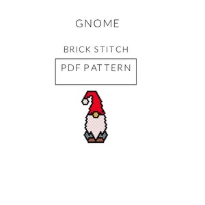 GNOME beaded PDF pattern, Brick stitch pattern for miyuki delicas 11/0, Seed beads, Christmas pattern, Instant download, Beadwork pattern