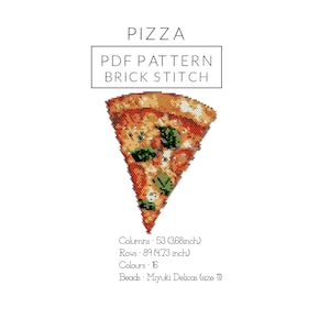 Pizza Slice Beading Pattern | Food Peyote Bead Design | Beadwork PDF