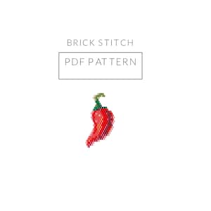 Pepparstensmönster, Miyuki Delica-fröpärlor, Fröpärlmönster, Direktnedladdning, PDF-mönster, Pärlarbeten, Vävning, Brosch, Örhängen