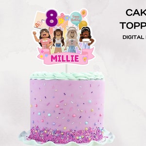 Roblox Girl Cake Topper, Fiesta Roblox, Cumpleaños de Chica Roblox