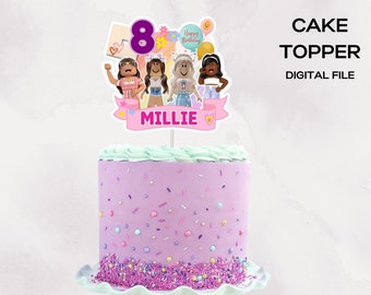 Roblox Girl taart topper, Roblox partij, meisje Roblox verjaardag