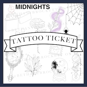 Midnights Swiftie Tattoo Flash Ticket - Tattoo Pass - Tattoo Ticket - Swiftie Tattoo-Design
