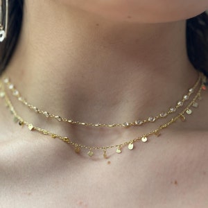 Gold Layered CZ Necklace: Sterling Silver Bezel Choker