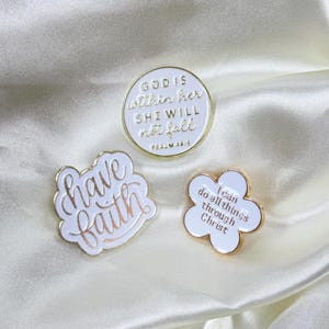 Christian Enamel Pin Pack: Inspirational Faith Pins, Gold-Plated Set