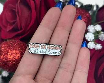 Pin de esmalte "Dios es bueno": insignia de solapa inspirada en la fe
