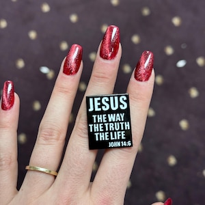 Jesus Pin | Bible Pin | Religious Pin | Christian Gift | John 14:6 Pin | Christian Faith Accessory | The Way The Truth The Life ScripturePin