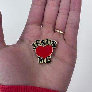 Jesus Loves Me Enamel Pin, Christian Lapel Pin, Faith-Inspired Badge, Religious Accessories, Inspirational Gift for Believers
