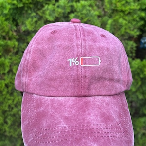 Weathered Red 1% Baseball Cap | Plum Red Baseball Hat | Men’s Red Faded Weathered SnapBack | Men’s Baseball Cap | Baseball Cap | Dad Hat