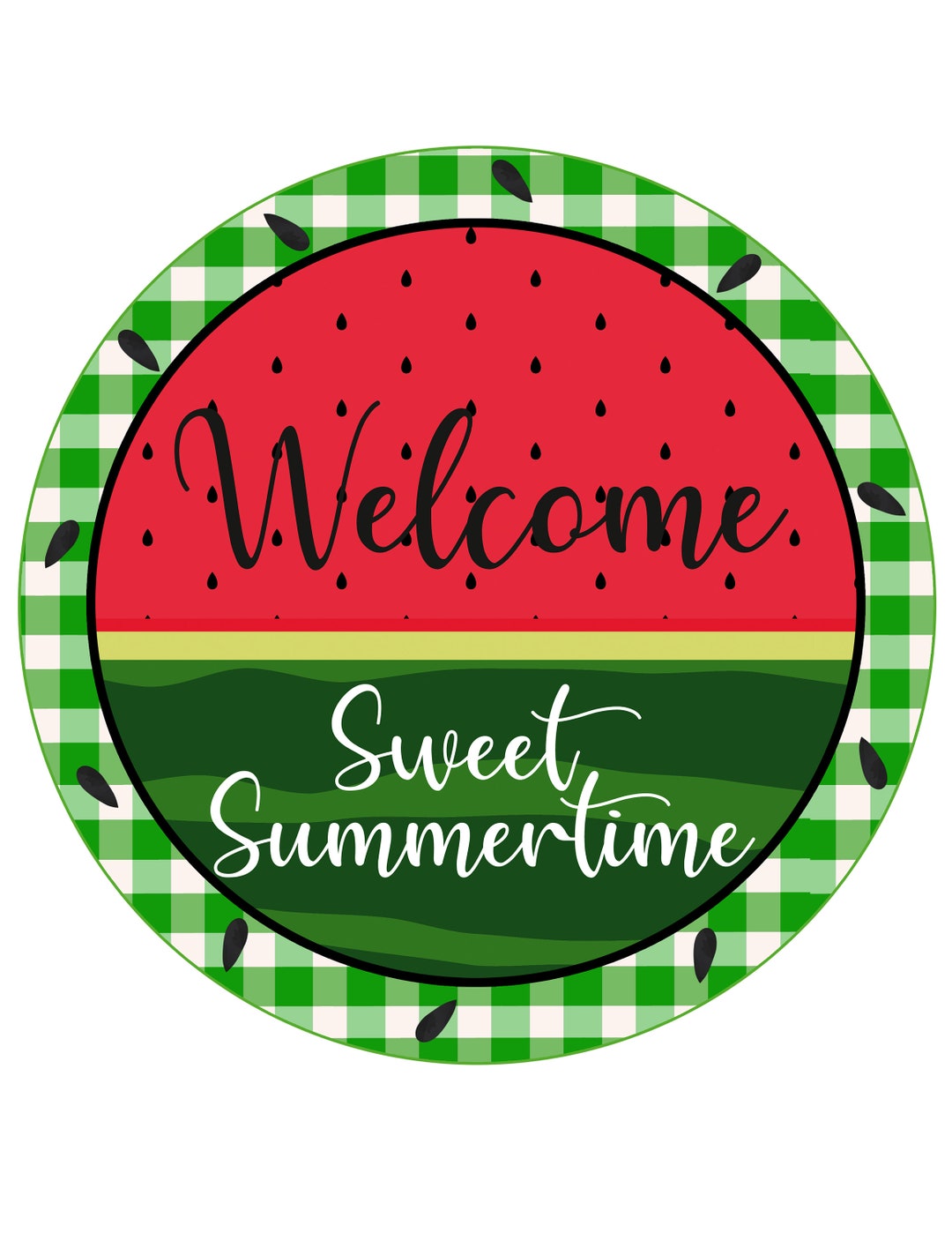 Welcome Watermelon Sign With Ants on the Boarder - Etsy