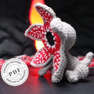 Crochet pattern: Monster, Dog, Demon, Flower, Horror. DIY doll. PDF tutorial, Amigurumi pattern. Language: French and English