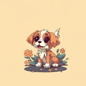 Cartoon puppy phone wallpaper