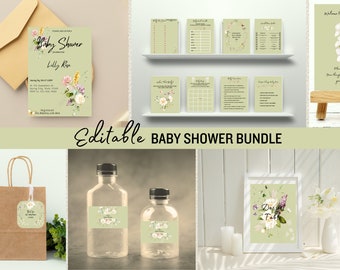Spring Baby Shower Theme, Editable Baby Shower, Floral Baby Shower