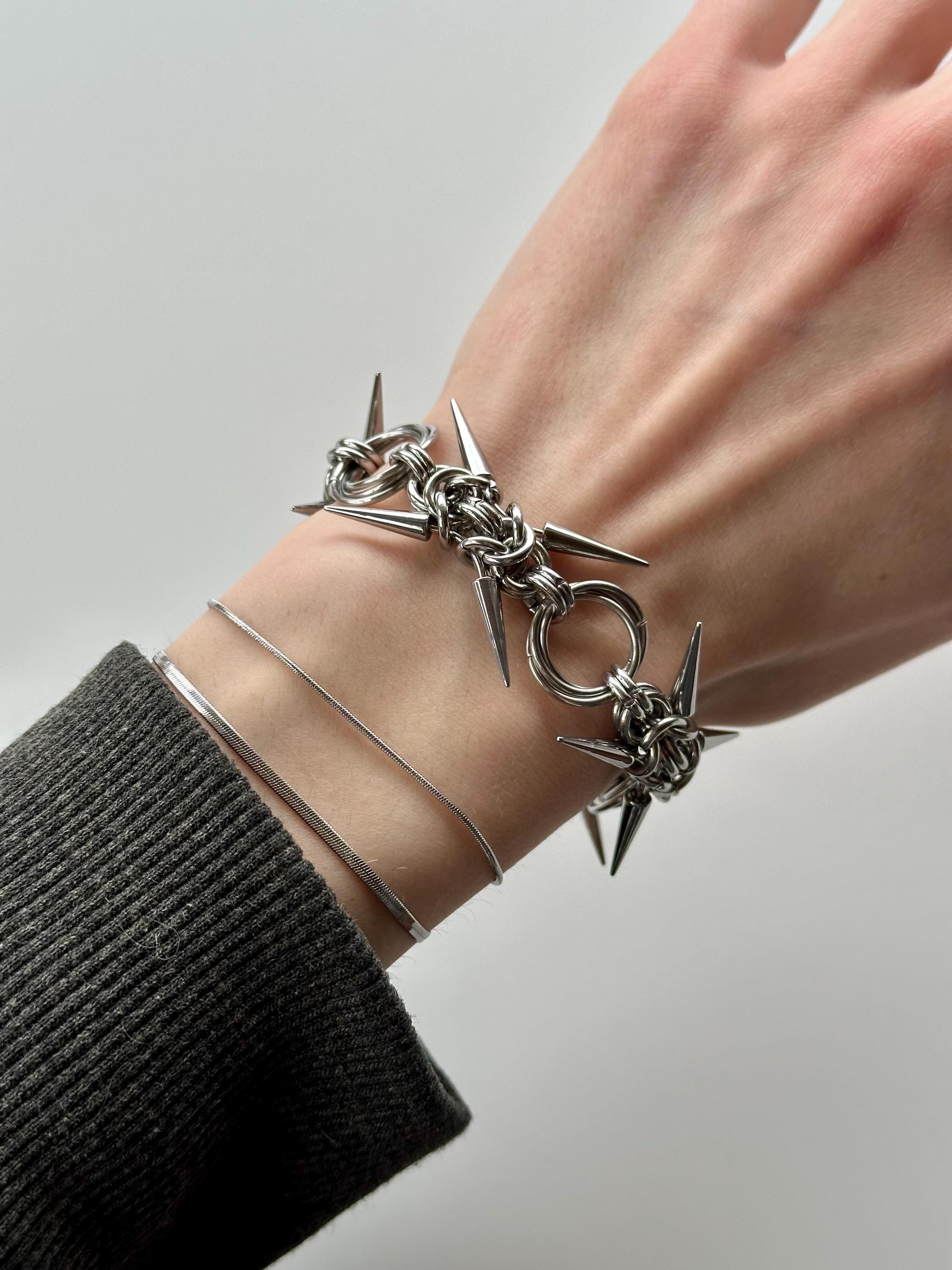 Byzantine Spiked Bracelet | Handcrafted | Stainless Steel | Punk