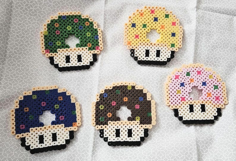 Svampmunkar - Super Mario Bros pärlmagneter (5-pack) bild 2