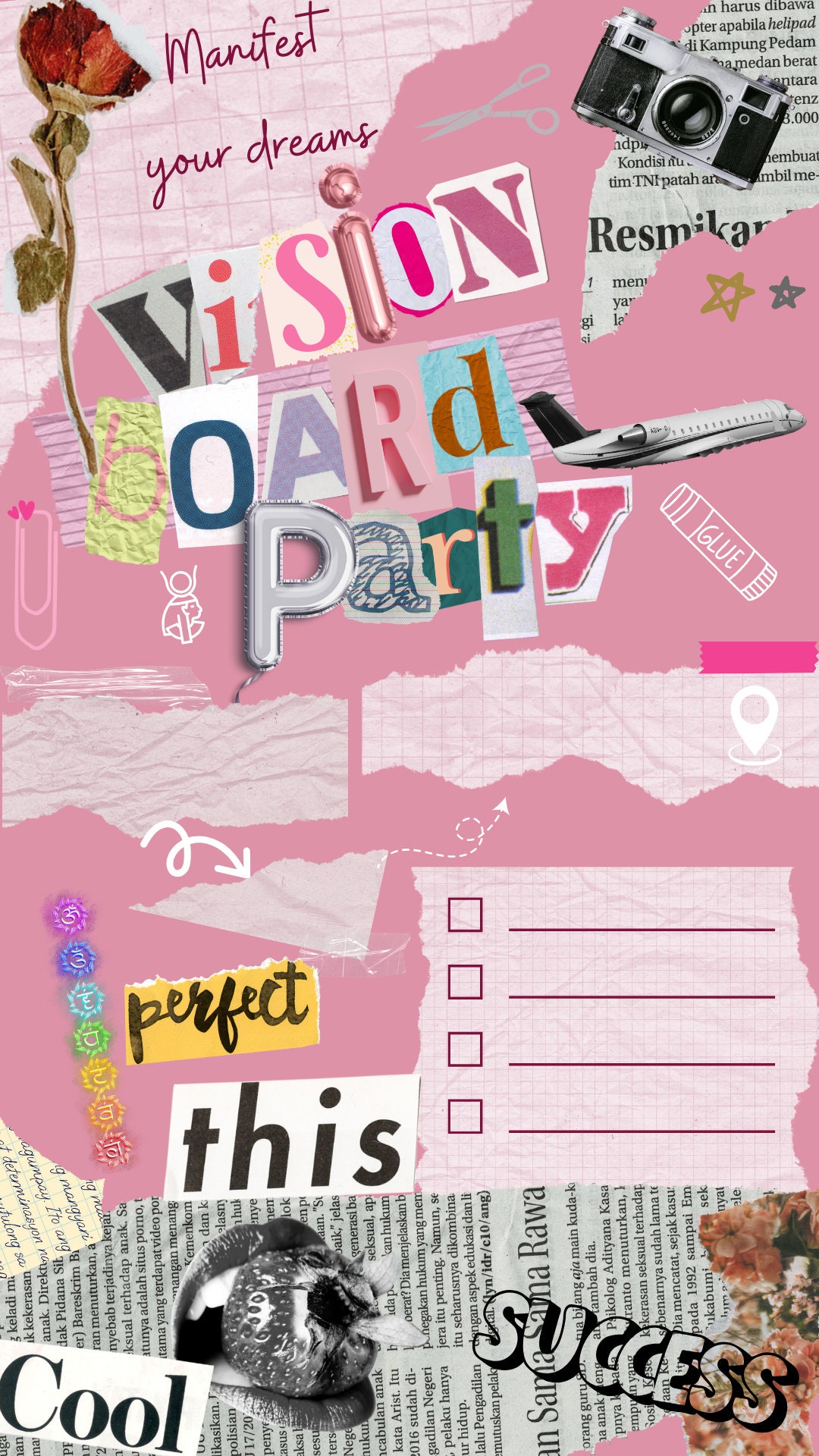 Editable Vision Board Party Invitation, Vision Board 2024 Party, Dream