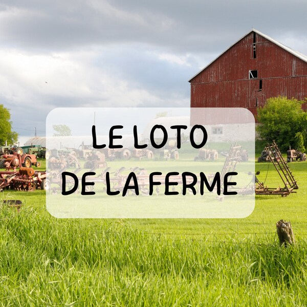 Loto/Bingo de la ferme - jeu de société pour enfants - Enrichissement du vocabulaire en s'amusant.