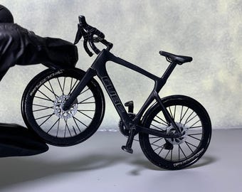 Cube agree C:62 - Miniature Replica Handmade Bicycle - Cyclist Gift with Display Case - BLACK