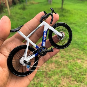 De Rosa Merak - Vélo miniature fait main avec vitrine et carte d'authentification - Cadeau pour cycliste ou triathlète