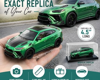3D PRINT YOUR CAR - Custom Miniature Replica Model Car with Display Case 1:43