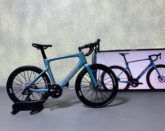 Cube agree C:62 - Miniature Replica Handmade Bicycle - Cyclist Gift with Display Case - BLUE