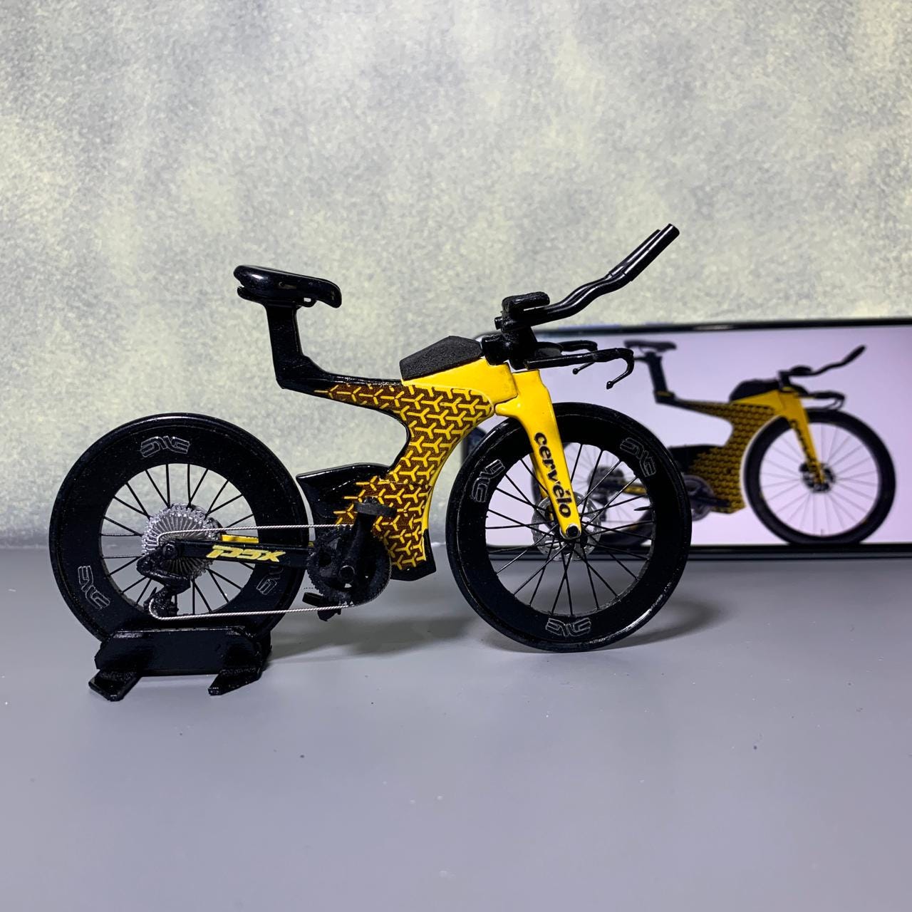 Cervelo P5x Lamborghini - Miniature Replica Handmade Bicycle
