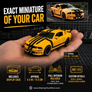 Individuell gefertigtes Miniaturauto-Modell | Maßstab 1:43 mit Vitrine