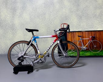 Pinarello Treviso - Miniature Replica Handmade Bicycle - Cyclist Gift with Display Case - MULTI