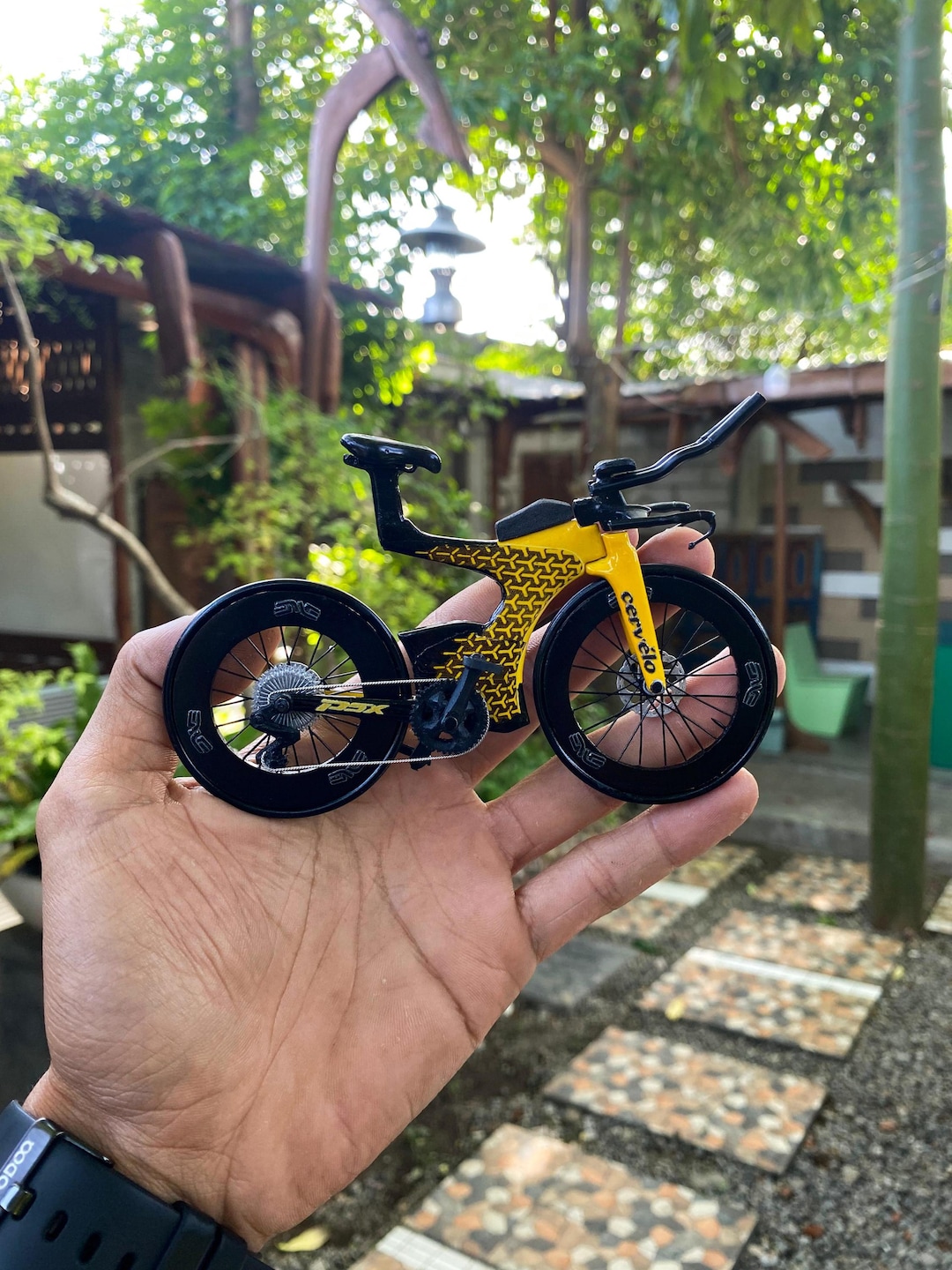 Cervelo P5x Lamborghini - Miniature Replica Handmade Bicycle