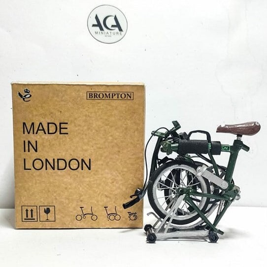 Custom Handmade Miniature Brompton Folding Bicycle With Display Case and Authentication Card Etsy Australia