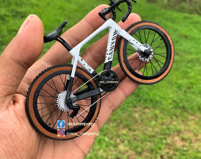 Canyon Grizl - Handmade Miniature Bicycle with Display Case and Authentication Card - Gift for Cyclist or Triathlete