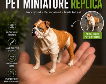 Custom Pet Miniature Replica | Hand-Painted Dog Figurine from Photos