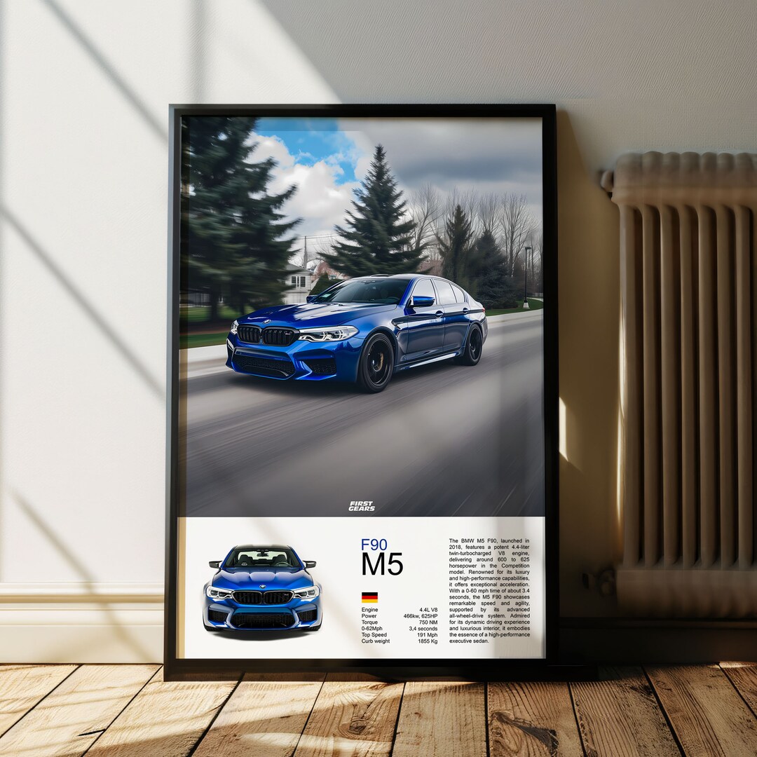 BMW M5 F90 Poster, German Supercar Wall Art Print, Luxury Car Wall Art ...