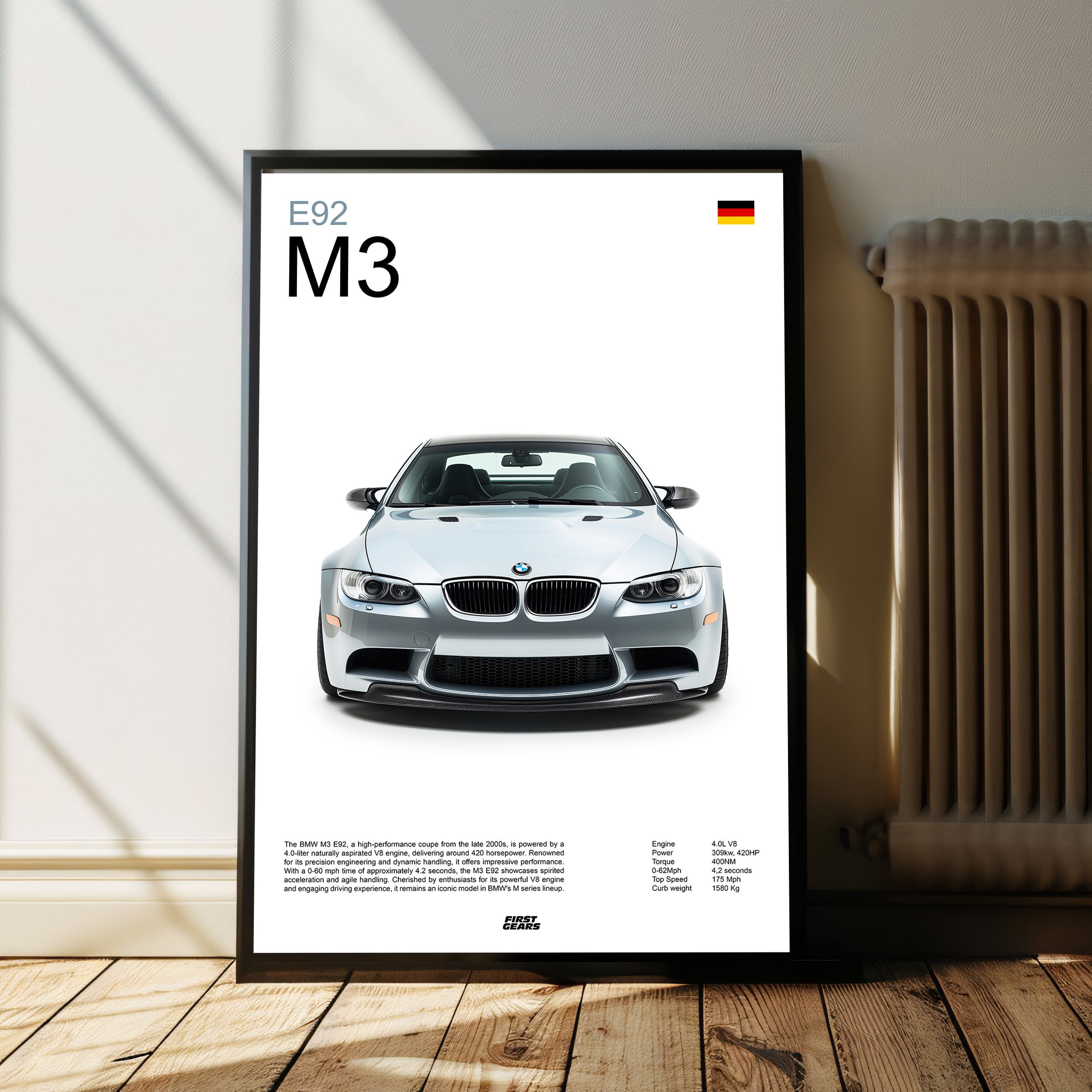 BMW M3 E92 en auto horloge miniature