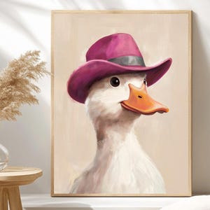 Impresión de ganso tonto, sombreros de ganso tonto, impresión de arte antropomórfico, impresión de arte caprichoso - Descarga instantánea