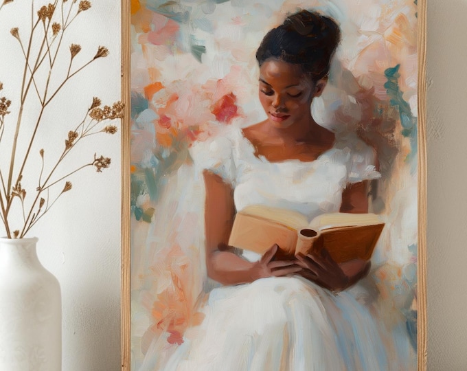 African American Art Work, Woman Wallart Poster, Female Portrait, Instant Download