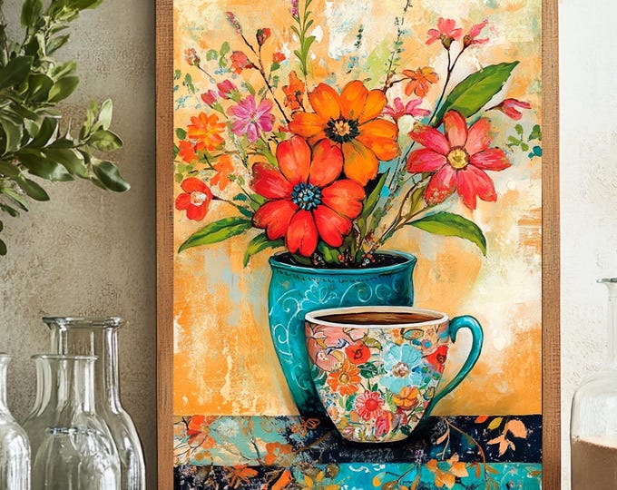 Farmhouse wall decor, Floral Art, Vintage Botanical Sketch Print, Floral Art Download